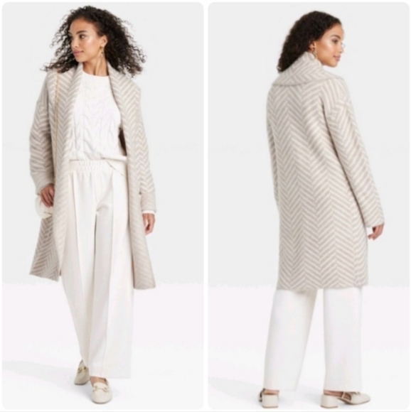 Jacquard knit coatigan - Picture 4 of 7